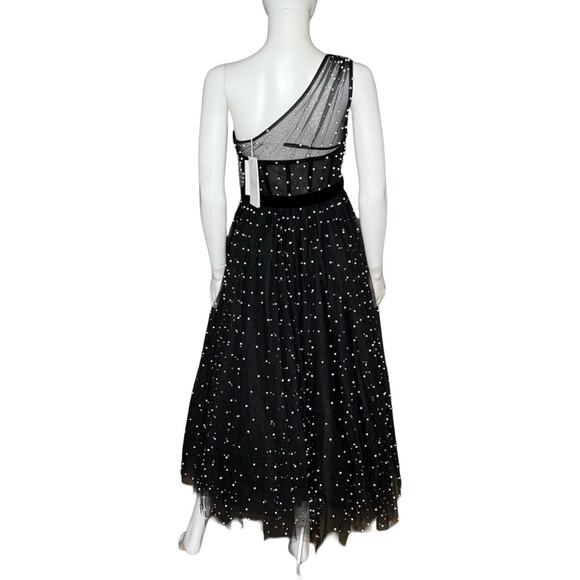 Mac Duggal Black One Shoulder Pearl Beaded Midi Ballgown 20745 Women’s Sz 2 NWT - Picture 7 of 11